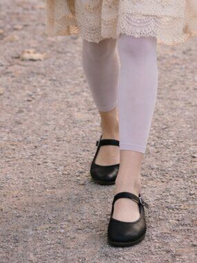 Arche Matte Black Nubuck Leather Mary Jane Unstructured Boho Ballerina Flat